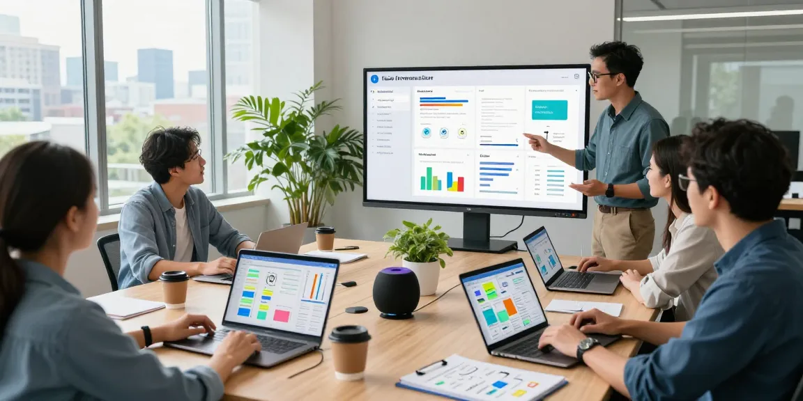 Team collaboration scene showcasing WPS Official Website tools in a modern office environment.
