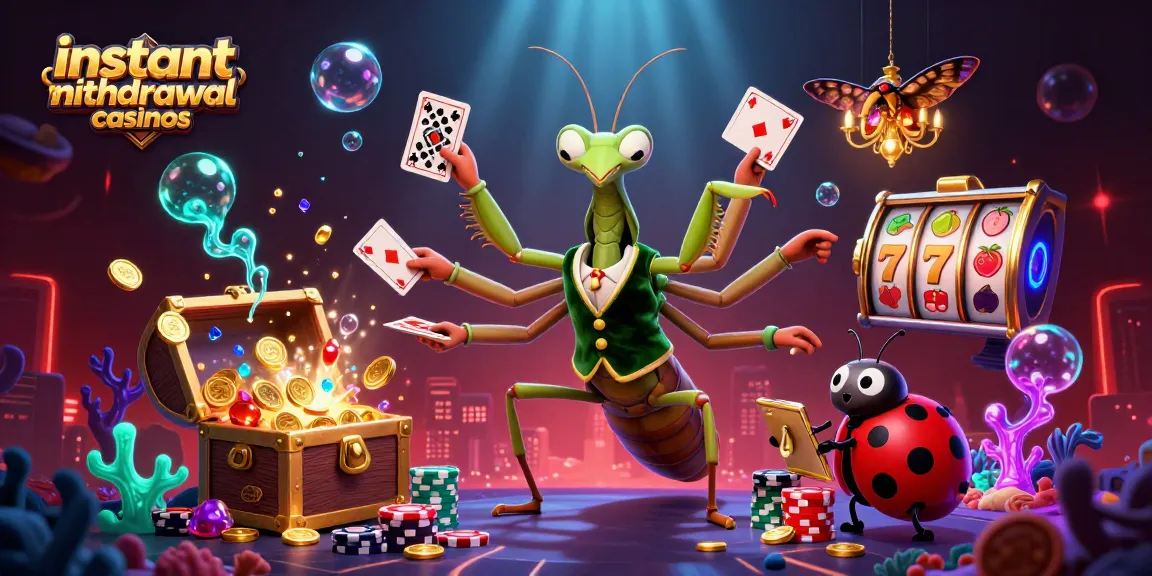 Experience instant withdrawal casinos with vibrant 3D characters and casino elements in a captivating scene.