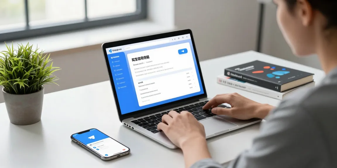 Setting Telegram to Chinese interface in a modern workspace.